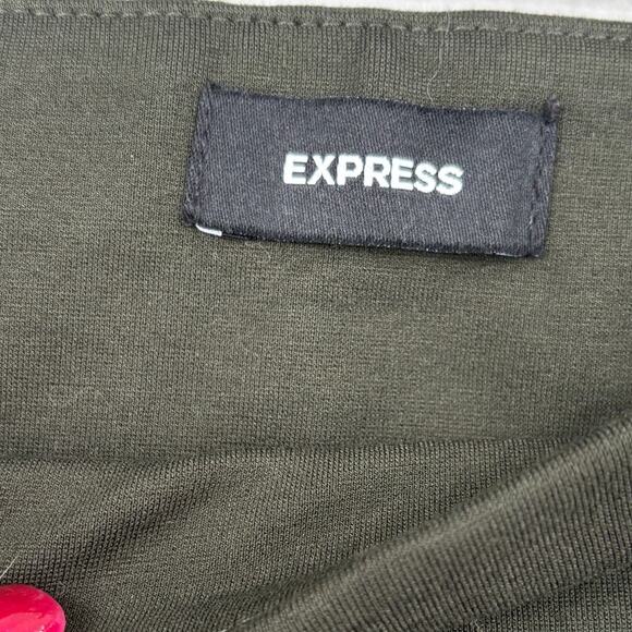 Express Pont Pant Size XXL Rosin Green Pull On Ankle High Waist Stretch Knit - Picture 2 of 11